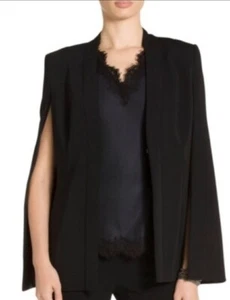 ST JOHN Size 14 Black Overlay Cape Jacket Blazer Msrp $1295 - Picture 1 of 1