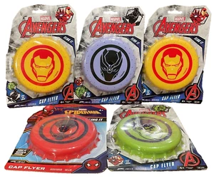 Marvel Avengers Cap Flyer Lot of 5, Hulk, Spider-Man, Black Panther & 2 Iron Man - Picture 1 of 5