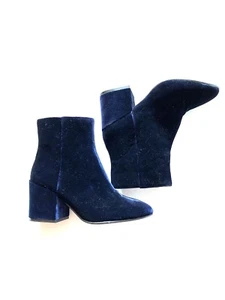 Ash Women's Blue Velvet Booties 6B - Picture 1 of 7
