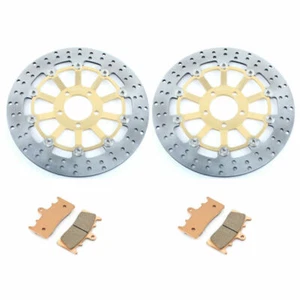 Front Brake Discs Rotors Pads for Kawasaki ZX9R ZX900 98-99 ZX-6R ZX600 98 99-01 - Picture 1 of 10
