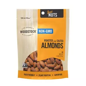 Woodstock Non-GMO Almonds, Roasted and Salted - Case of 8 - 7.5 OZ - Picture 1 of 2