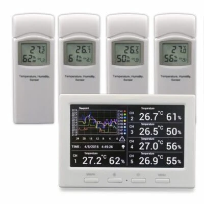 New Temperature and humidity recorder supports 5 sensors 3001-8MZ USB connection - Image 1 of 4