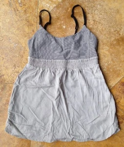 Lululemon Athleta Built In Bra Striped Tank Top, Gray, 6 - Picture 1 of 5