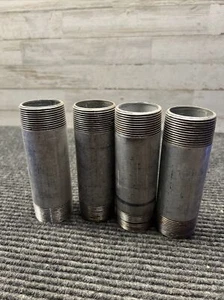 Lot of (4) 1-1/4" Npt x 5 1/2" Length Galvanized Steel Pipe Nipple Schedule 40 - Picture 1 of 5