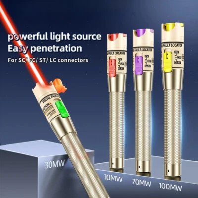 Visual Fault Locator 10/30/60/100mW Fiber Optic Cable Tester Pen SC/FC/ST 2.5mm - Image 1 of 4