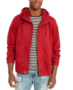 AMERICAN RAG Men's Hooded Field Jacket Red Size Large B4HP - Picture 1 of 3
