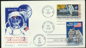 Sello doble Armstrong Collins Aldrin C76 + 2419 Moon Landing Chickering Jackson - Imagen 1 de 1