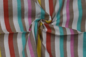 Indian Women's Dress Fabric Cotton Multi Striped Printed Fabric Hand Fabric 7 YD - Picture 1 of 3