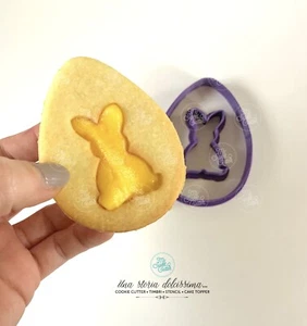 Coniglio Uovo Pasqua dolce ripieno FORMINA BISCOTTI COOKIE CUTTER Circa 8cm - Picture 1 of 1