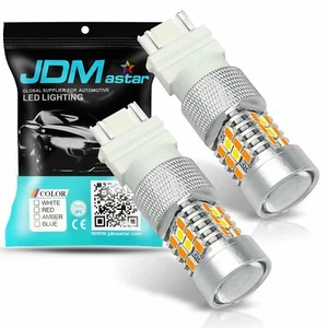 JDM ASTAR 2x 3157 LED Switchback Dual Color White Amber Turn Signal Light 4157NA - Picture 1 of 11