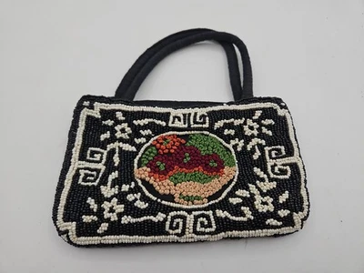 Vintage beaded bag/purse from 60s/70s, Retro Handbag Beautiful 7"×5" - Image 1 of 4