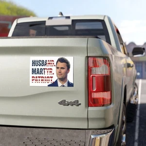 Charlie Kirk Tribute Car Magnet for Proud Americans | Husband, Martyr, Patriot - Imagen 1 de 3