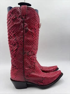 Idyllwind Women's Stunner Exotic Python Western Boots Red/Black Size 11 B - Picture 1 of 7