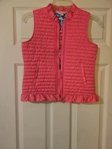 Lilly Pulitzer Girls  Pink Levie Puffer Vest Size L 12-14 - Picture 1 of 5