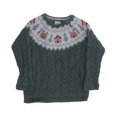 Baby C&A, Weihnachtspullover, Größe: 92, Grün/Weiß/Mehrfarbig #pE0 - Bild 1 von 4
