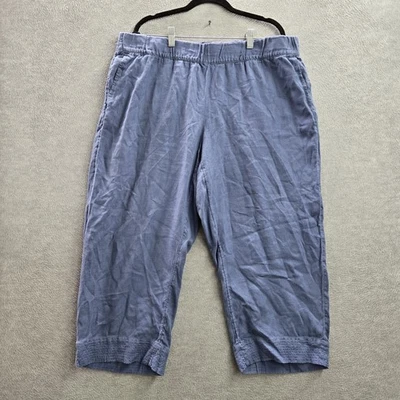 Женские шорты Pure Jill размер XL синие льняные Coastal Grandmother 23 дюйма по внутреннему шву - Изображение 1 из 4