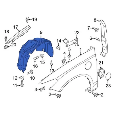 For Ford Fusion 2017-2020 Ford HS7Z16102E Front Right Fender Splash Shield - Image 1 of 2