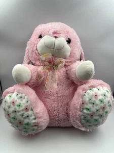 Kellytoy Hase Kaninchen rosa Gingham Ohren Füße Stofftier Plüschtier Ostern 17 Zoll - Bild 1 von 6