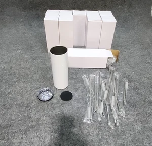 10 Pack Sublimation Tumblers 20 oz Blanks Skinny Bulk Stainless Steel Tumblers - Picture 1 of 11