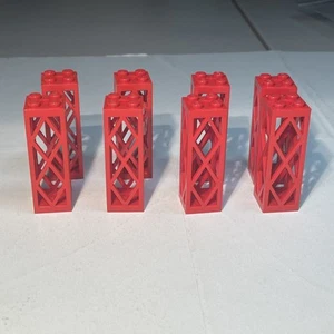 LEGO Red 2x2x5 Lattice Support Pillar Vintage (2580c01) - Lot of 8 - Fast Ship - Picture 1 of 1