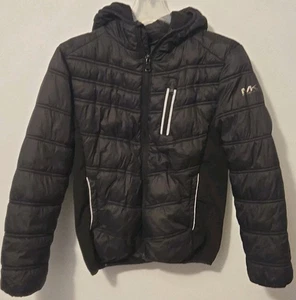 Michael Kors Youth 10/12 Black Puffer Jacket Hooded Fleece Lined Winter Coat - Picture 1 of 3