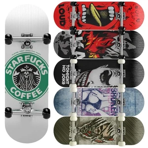 Finger SkateBoard Wooden Fingerboard Toy Professional Stents Finger Skate Set - Picture 1 of 18