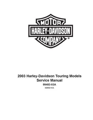 2003 Harley Davidson Touring Models Service Manual - Image 1 of 4