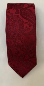Donald Trump Signature Collection Red Paisley NeckTie Silk Gold Bar - Picture 1 of 10