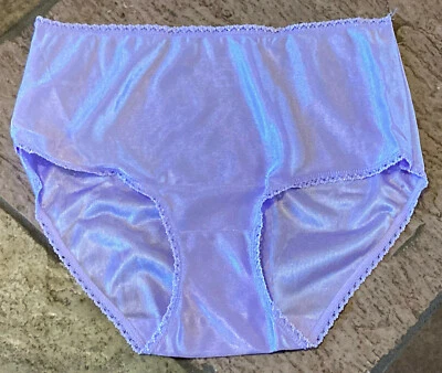 SECRET TREASURE Small VIOLET Silky Hi Shine SATIN Brief Sissy Panties NWOT - Image 1 of 4