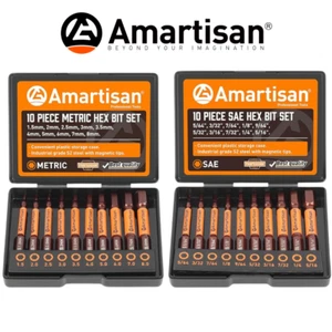 Amartisan 20-Pc Hex Head Drill Bit Set – Metric & SAE S2 Steel Allen Bits |*NEW* - Picture 1 of 8