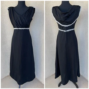 Vintage 60s Glam Black Caped Evening Gown - Picture 1 of 6