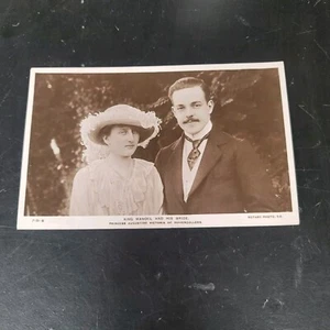 Foto postal real del rey Manoel Portugal novia princesa Agustín realeza - Imagen 1 de 2