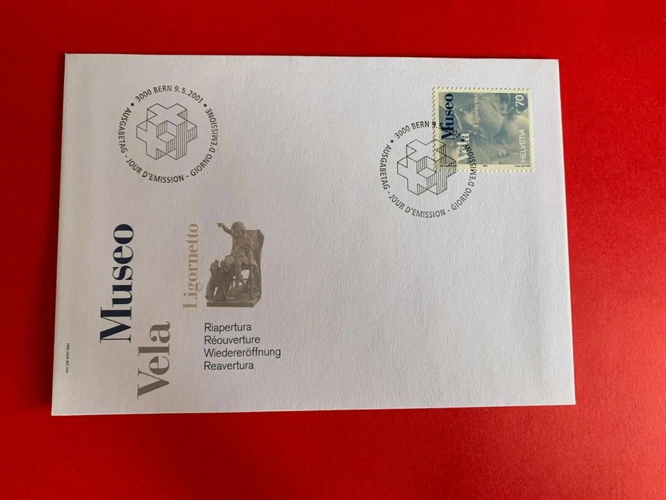 SWITZERLAND HELVETIA 2001 FDC VELA MUSEUM LIGORNETTO - Image 1 of 1
