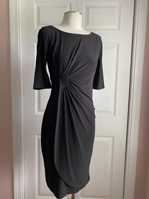 Vestido justo elástico db SIGNATURE SADIE feminino tamanho 4 preto manga cotovelo - Imagem 1 de 4