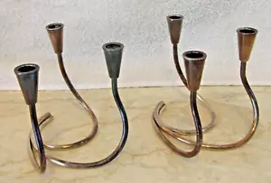 Paar Vintage Carl Christensen Danish Sterling Silber Kerzenständer - Bild 1 von 6