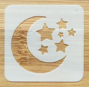 Face painting stencil reusable washable moon and stars and back  4.5x4.5cm - Picture 1 of 5