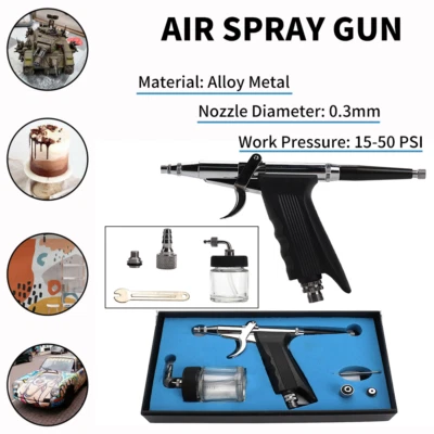147mm Mini Airbrush Spray Gun Compressor Kit Action For Makeup Painting Art Tool - Image 1 of 4