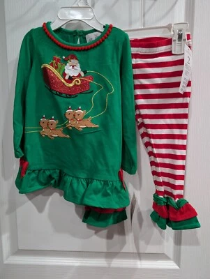 Conjunto Leggings Papá Noel Reno Edición Rara Navidad Bebés Niñas 3 Meses-4T Foto 1 de 4