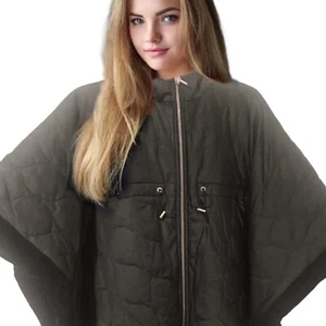 MANTEL- Paris Hooded Quilted Black Cape Coat Girl Size 10 NEW with Tag - Picture 1 of 8