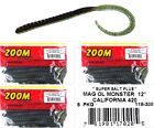 (3) Packs non ouverts Zoom 12" Mag OL Monster Worm California 420 118-308 flambant neufs