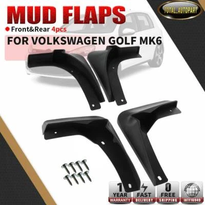 4x Splash Guards Mud Flaps for Volkswagen Golf MK6 w/o Fender Flares Front Rear - Image 1 of 4