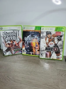 Lot of 3 XBox 360 Games Battlefield 3, NHL 13, Guitar Hero II  Used - Picture 1 of 12