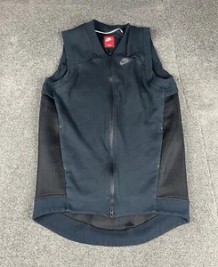 Nike Tech Knit Fleece Mesh Cocoon Vest Mens Medium Black Full Zip Jacket - Picture 1 of 12