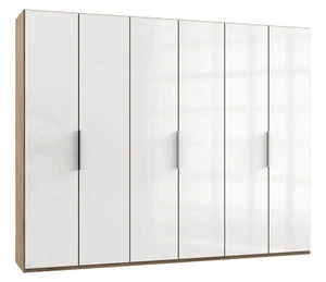 Kleiderschrank Level Schlafzimmerschrank 300x58x236cm plankeneiche weißglas (185 - Bild 1 von 6