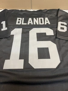 George Blanda #16 Sewn STITCHED THROWBACK BLACK HOME JERSEY SIZE XL HOF QB - Picture 1 of 2