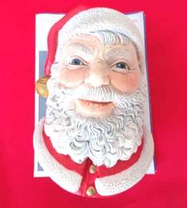 LEGEND PRODUCTS FATHER CHRISTMAS SANTA CHALKWARE HEAD BOSSONS WALL HANGING - Picture 1 of 10