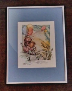 Jody Bergsma Signed Lithograph Framed Children Balloons Watercolor 16x12 - Picture 1 of 7