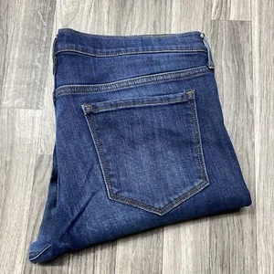 BANANA REPUBLIC Skinny Leg Mid Rise Dark Wash Blue Denim Jeans Women's Size 32 - Picture 1 of 12