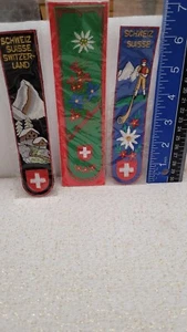Woven Embroidery Bookmark Switzerland Swiss Flag New Lot of 3 - Foto 1 di 5