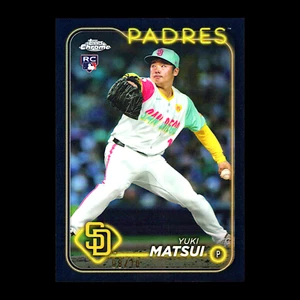 2024 Topps Chrome Update Yuki Matsui Black Refractor #USC187 RC Padres 08/10 - Picture 1 of 2